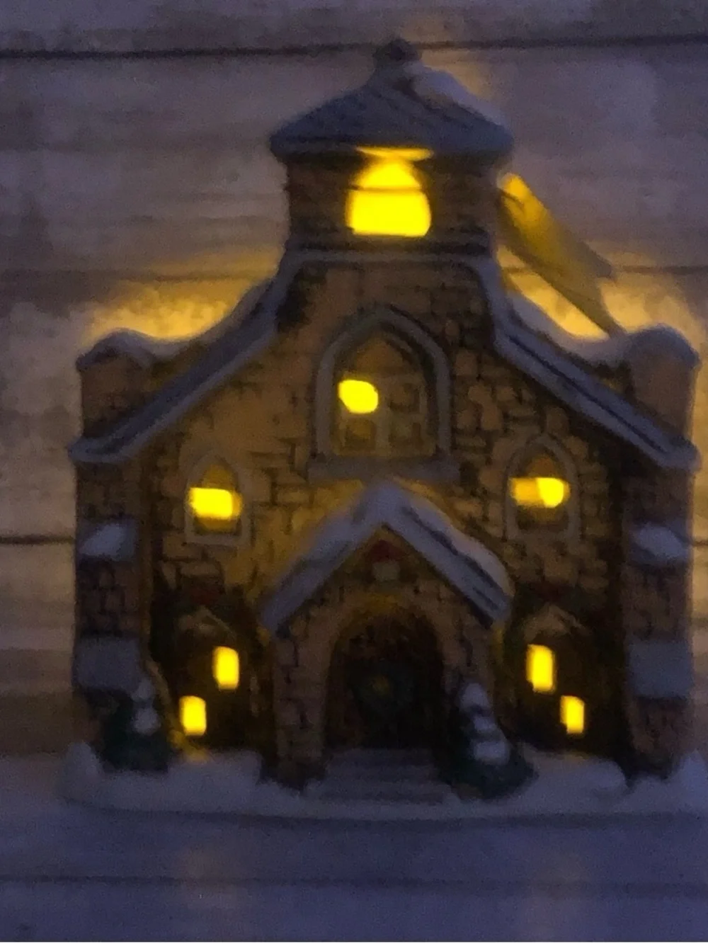 Lefton Vintage 1986 Colonial Village Church Tealight Candle Holder Marika 05817